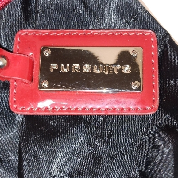 Pursuits red Patent Trim Satchel Tote Bag with Buckle Accent – Bold Statement P - Picture 3 of 9